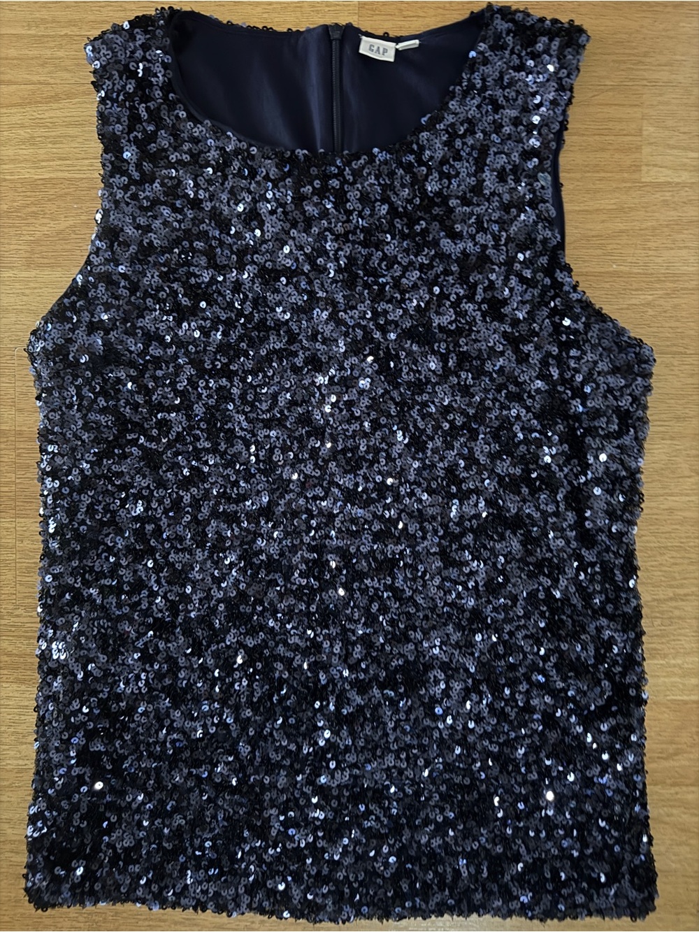 GAP Navy Sequin Sleeveless Tank Top Stretch size M Brand New